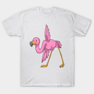 Flamingo at Yoga Stretching exercise T-Shirt